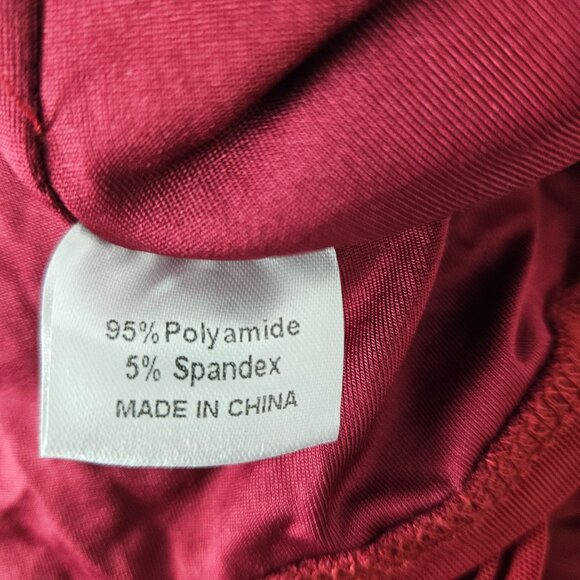 Merokeety Womens Backless Ruched Midi Dress Sheer Square Neck Wine Red Size S - Picture 12 of 13